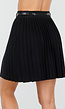 Zwarte Plissé Stretch Rok met Afneembare Riem