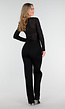 Zwarte Glitter Stretch Top met Lange Mouwen