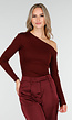 One Shoulder Stretch Top Bordeaux
