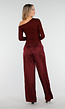 Bordeauxrode One Shoulder Top met Lange Mouwen