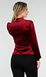 Rode Velours Top met V-Hals en Choker Detail