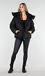Zwarte Puffer Jas met Capuchon en Ritssluiting