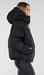 Zwarte Puffer Jas met Capuchon en Ritssluiting