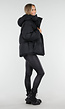 Zwarte Puffer Jas met Capuchon en Ritssluiting