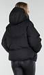 Zwarte Puffer Jas met Capuchon en Ritssluiting