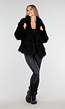 Zwarte Faux Fur Jas met Langharige Textuur