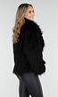 Zwarte Faux Fur Jas met Langharige Textuur