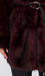 Bordeauxrode Faux Fur Jas met Ceintuur en Brede Kraag