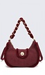 Bordeaux Schoudertas met Bont en Ketting