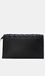 Zwarte Gevlochten Clutch van Imitatieleer met Afneembaar Schouderhengsel