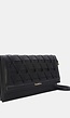 Zwarte Gevlochten Clutch van Imitatieleer met Afneembaar Schouderhengsel
