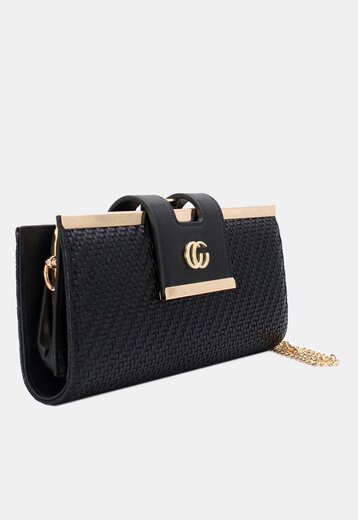 Clutch in Zwart met Gouden Details