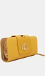 Gele Gevlochten Clutch met Gouden Schouderketting