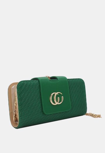 Groene Gevlochten Clutch