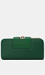 Groene Clutch met Goudkleurige Ketting en Gevlochten Textuur