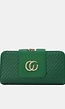 Groene Clutch met Goudkleurige Ketting en Gevlochten Textuur