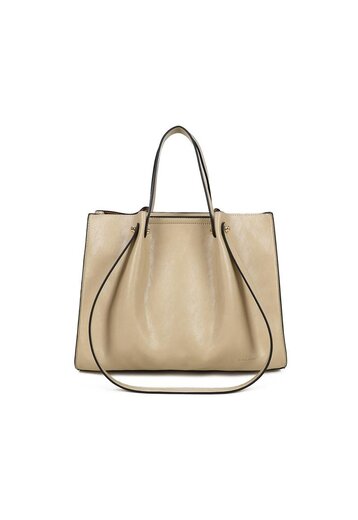Beige Shopper Tas met Hengsels
