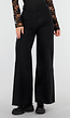 Zwarte Stretch Jeans met Wijde Pijpen