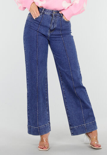Hoge Taille Jeans met Rechte Pijpen