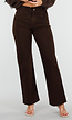 Bruine  Stretch Jeans met Rechte Pijpen