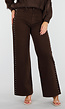 Donkerbruine High Waist Wide Leg Jeans met Zilveren Studs