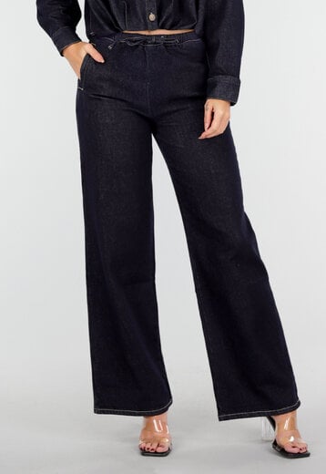 Hoge Taille Stretch Jeans met Elastische Band