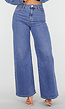 Blauwe High Waist Wide Leg Stretch Jeans