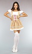 Beige Oktoberfest Jurk met Witte Top en Kantdetails