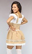Beige Oktoberfest Jurk met Witte Top en Kantdetails