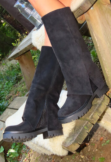 Zwarte Chunky Hoge Laarzen