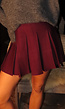 Bordeaux Geplooide Mini Rok
