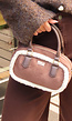 Bruine Suède Tas met Bontdetails
