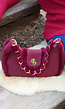 Bordeaux Schoudertas met Bont en Ketting
