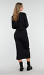 Zwarte Knitted Set met Midi Rok met Split