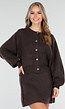 Donkerbruin Two-Piece Set met Vest en Mini Rok