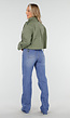 Groene Cropped Utility Jas met Grote Zakken