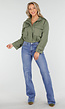 Groene Cropped Utility Jas met Grote Zakken