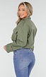 Groene Cropped Utility Jas met Grote Zakken