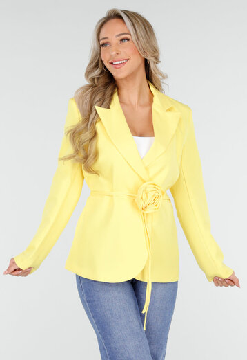 Gele Blazer met Bloemceintuur
