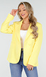 Gele Blazer met Ceintuur en Bloemdetail in Taille