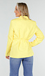 Gele Blazer met Ceintuur en Bloemdetail in Taille