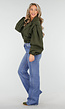 Groene Cropped Suède Trench Jas