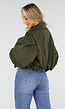 Groene Cropped Suède Trench Jas