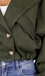 Groene Cropped Suède Trench Jas