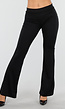 Zwarte Hoge Taille Flared Broek met Elastische Tailleband