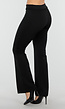 Zwarte Hoge Taille Flared Broek met Elastische Tailleband