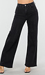 Zwarte High Waist Straight Leg Jeans met Strassteentjes