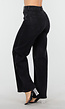 Zwarte High Waist Straight Leg Jeans met Strassteentjes