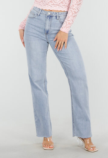 Lichtblauwe Straight Leg Jeans