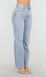 Lichtblauwe High Waist Straight Leg Jeans